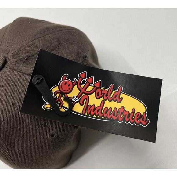 World Industries Brown Snapback Baseball Hat Skateboard Cap Mens NEW Fast Ship - Picture 4 of 11
